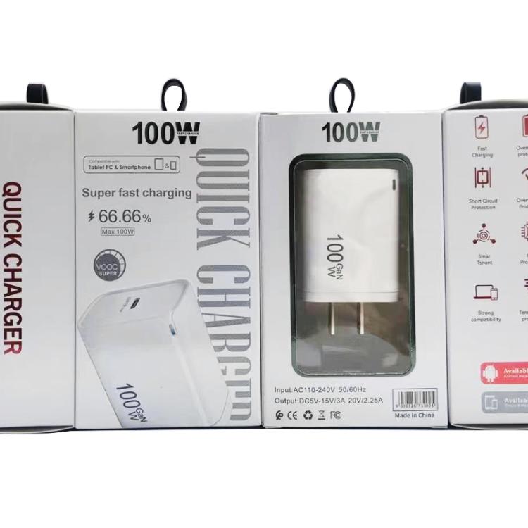 Carregador TE-PD46 GaN 100W PD 45W Protocolo Totalmente Compatível, Ficha US