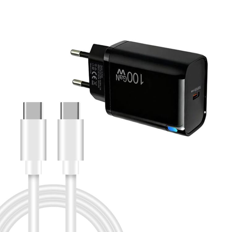 Carregador TE-PD46 GaN 100W PD 45W Totalmente Compatível com Cabo de Dados Type-C para Type-C, Ficha UE