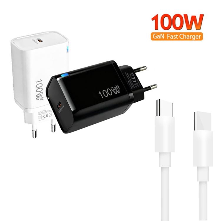 Carregador TE-PD46 GaN 100W PD 45W Totalmente Compatível com Cabo de Dados Type-C para Type-C, Ficha UE