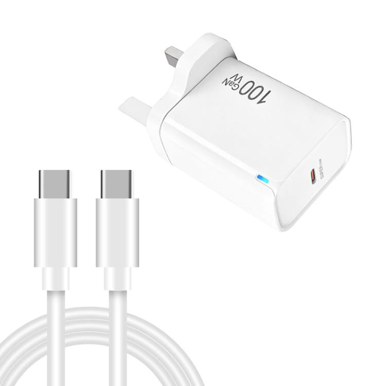 Carregador TE-PD46 GaN 100W PD 45W Totalmente Compatível com Cabo de Dados Type-C para Type-C, Ficha UK