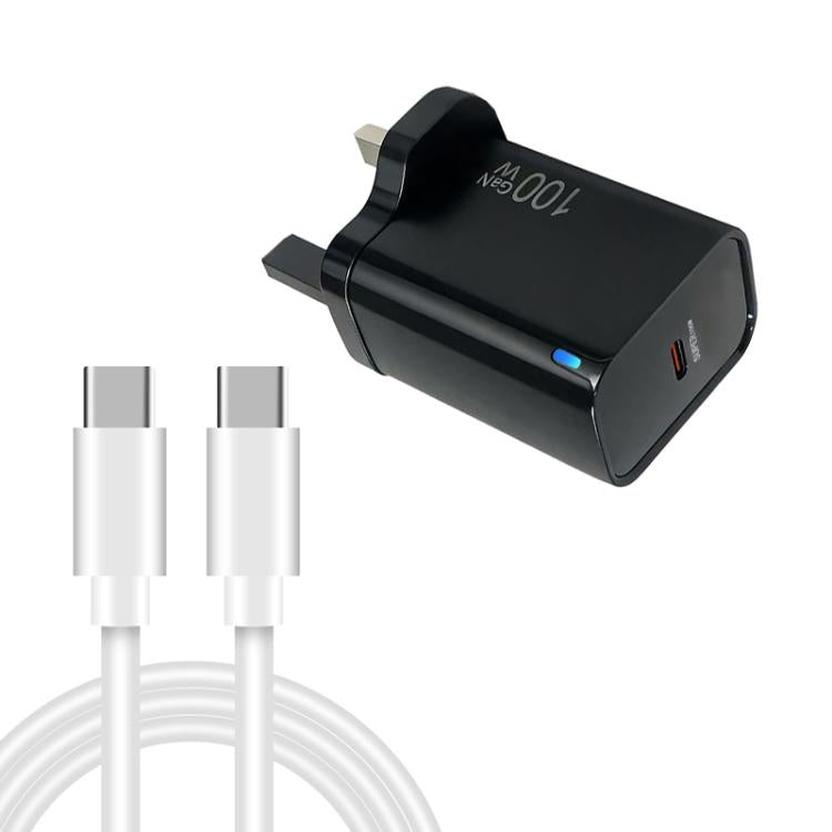 Carregador TE-PD46 GaN 100W PD 45W Totalmente Compatível com Cabo de Dados Type-C para Type-C, Ficha UK
