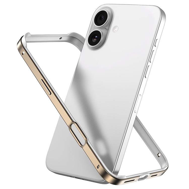 Capa de Telemóvel com Estrutura em Metal e Silicone, Proteção Quádrupla nos Cantos, Amortecimento e Refrigeração, Para iPhone 16 Pro Max, Para iPhone 16 Pro, Para iPhone 16 Plus, Para iPhone 16