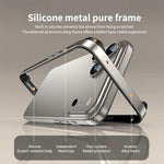 Capa de Telemóvel com Estrutura em Metal e Silicone, Proteção Quádrupla nos Cantos, Amortecimento e Refrigeração, Para iPhone 16 Pro Max, Para iPhone 16 Pro, Para iPhone 16 Plus, Para iPhone 16