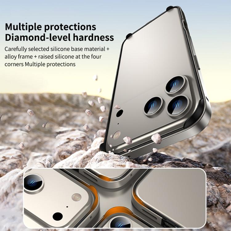 Capa de Telemóvel com Estrutura em Metal e Silicone, Proteção Quádrupla nos Cantos, Amortecimento e Refrigeração, Para iPhone 17 Pro Max, Para iPhone 17 Pro, Para iPhone 17, Para iPhone Air