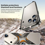 Capa de Telemóvel com Estrutura em Metal e Silicone, Proteção Quádrupla nos Cantos, Amortecimento e Refrigeração, Para iPhone 16 Pro Max, Para iPhone 16 Pro, Para iPhone 16 Plus, Para iPhone 16