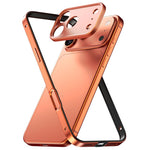 Capa de telemóvel fina com moldura em liga de alumínio, borda em silicone híbrido e moldura metálica para lente, Para iPhone 17 Pro Max, Para iPhone 17 Pro