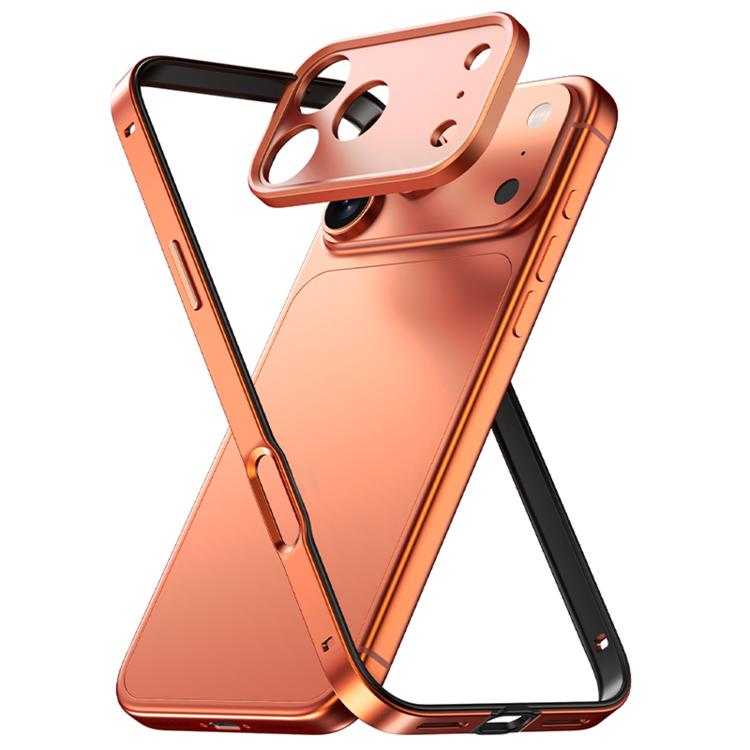 Capa de telemóvel fina com moldura em liga de alumínio, borda em silicone híbrido e moldura metálica para lente, Para iPhone 17 Pro Max, Para iPhone 17 Pro