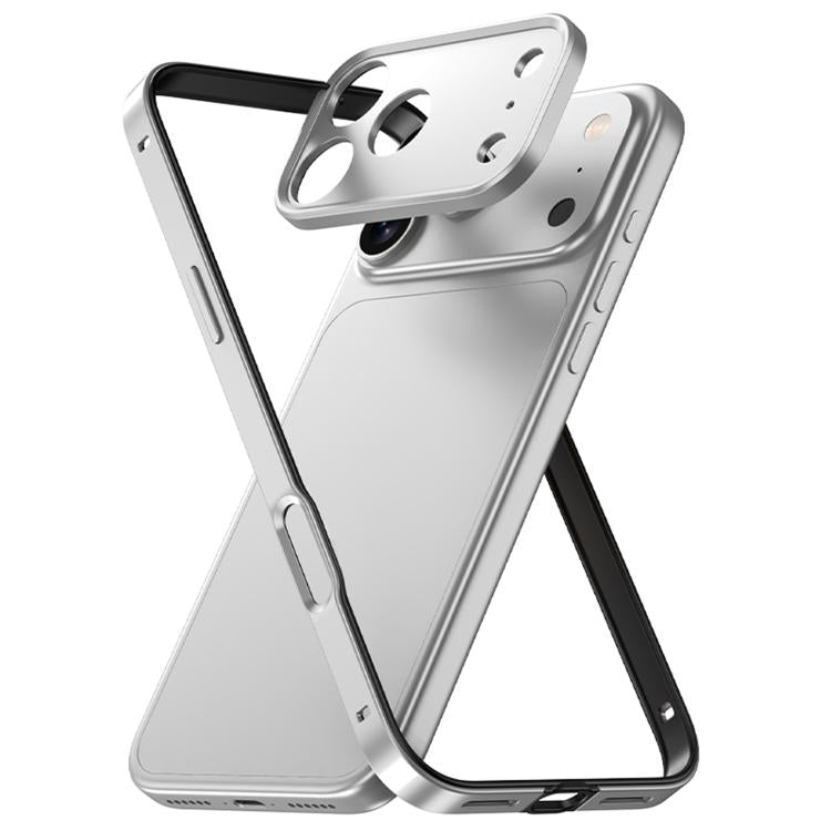 Capa de telemóvel fina com moldura em liga de alumínio, borda em silicone híbrido e moldura metálica para lente, Para iPhone 17 Pro Max, Para iPhone 17 Pro