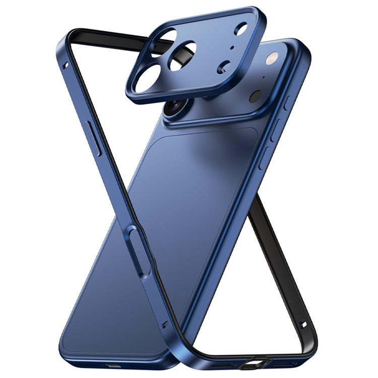 Capa de telemóvel fina com moldura em liga de alumínio, borda em silicone híbrido e moldura metálica para lente, Para iPhone 17 Pro Max, Para iPhone 17 Pro