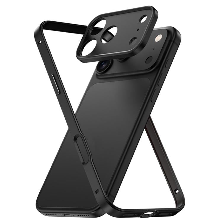 Capa de telemóvel fina com moldura em liga de alumínio, borda em silicone híbrido e moldura metálica para lente, Para iPhone 17 Pro Max, Para iPhone 17 Pro