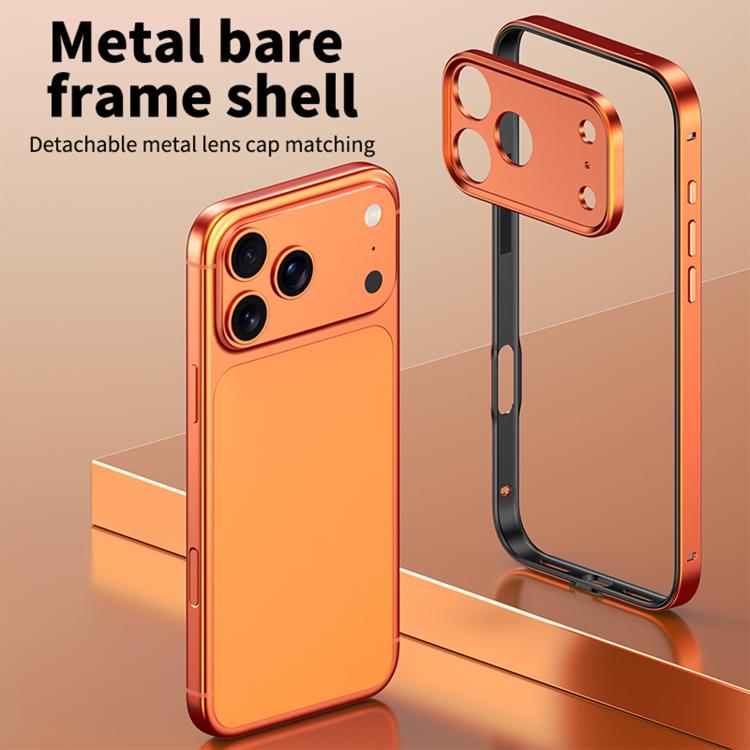 Capa de telemóvel fina com moldura em liga de alumínio, borda em silicone híbrido e moldura metálica para lente, Para iPhone 17 Pro Max, Para iPhone 17 Pro