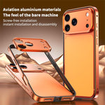 Capa de telemóvel fina com moldura em liga de alumínio, borda em silicone híbrido e moldura metálica para lente, Para iPhone 17 Pro Max, Para iPhone 17 Pro