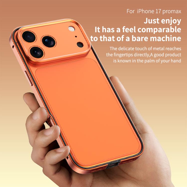 Capa de telemóvel fina com moldura em liga de alumínio, borda em silicone híbrido e moldura metálica para lente, Para iPhone 17 Pro Max, Para iPhone 17 Pro