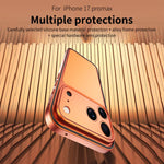 Capa de telemóvel fina com moldura em liga de alumínio, borda em silicone híbrido e moldura metálica para lente, Para iPhone 17 Pro Max, Para iPhone 17 Pro
