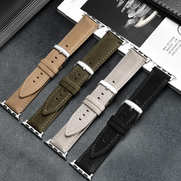 Correia de Relógio em Pele Genuína de Camurça Dupla Face, Para Apple Watch 46mm / 49mm / 45mm / 44mm, Para Apple Watch 42mm / 41mm / 40mm / 38mm