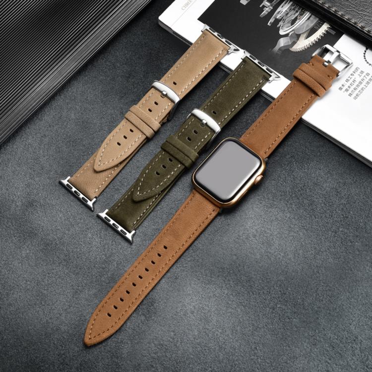 Correia de Relógio em Pele Genuína de Camurça Dupla Face, Para Apple Watch 46mm / 49mm / 45mm / 44mm, Para Apple Watch 42mm / 41mm / 40mm / 38mm