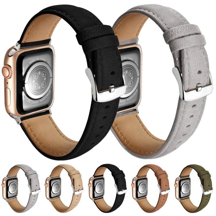 Correia de Relógio em Pele Genuína de Camurça Dupla Face, Para Apple Watch 46mm / 49mm / 45mm / 44mm, Para Apple Watch 42mm / 41mm / 40mm / 38mm