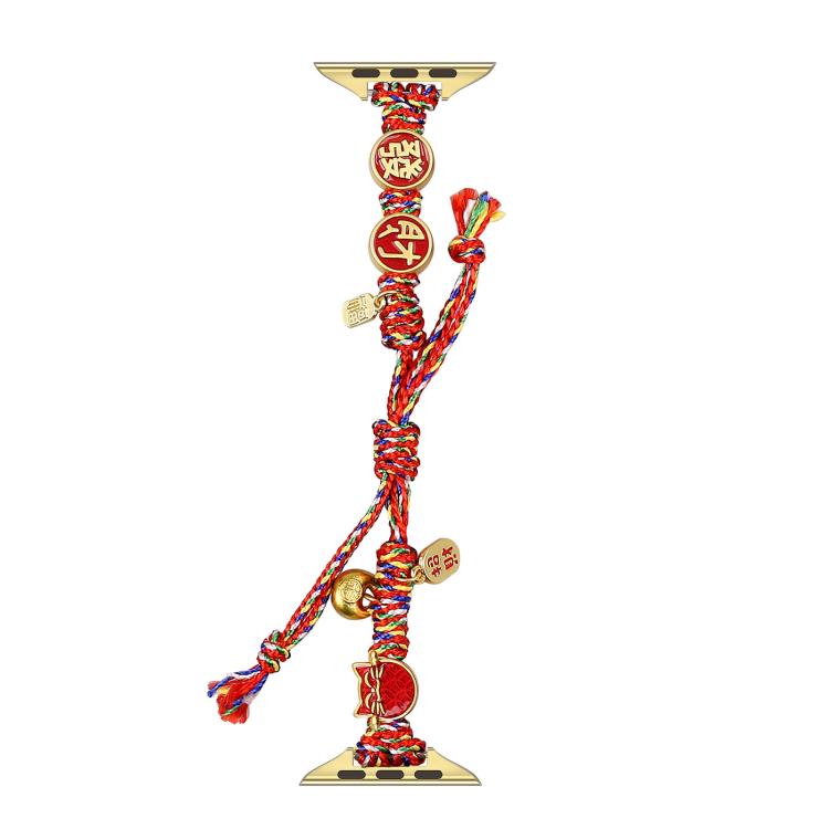 New Year Beaded Rope Braided Watch Band, For Apple Watch 46mm / 49mm / 45mm / 44mm, For Apple Watch 42mm / 41mm / 40mm / 38mm