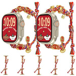 New Year Beaded Rope Braided Watch Band, For Apple Watch 46mm / 49mm / 45mm / 44mm, For Apple Watch 42mm / 41mm / 40mm / 38mm