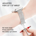 Correia de Relógio Metálica com Corrente e Fecho de Diamante de Luxo, Para Apple Watch 46mm / 49mm / 45mm / 44mm, Para Apple Watch 42mm / 41mm / 40mm / 38mm