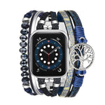 Correia de Relógio em Pele Genuína Metálica com Pendente Árvore da Vida, Para Apple Watch 46mm / 49mm / 45mm / 44mm, Para Apple Watch 42mm / 41mm / 40mm / 38mm