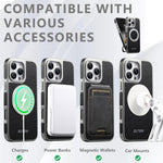 Capa para telemóvel Suteni G6 com textura Crazy Horse, suporte magnético rotativo 360 eletroplatinado, para iPhone 13 Pro Max, para iPhone 13 Pro