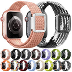 Pulseira de Relógio em Nylon Trançado com Fivela Magnética Estilo Moderno, Para Apple Watch 46mm / 49mm / 45mm / 44mm, Para Apple Watch 42mm / 41mm / 40mm / 38mm