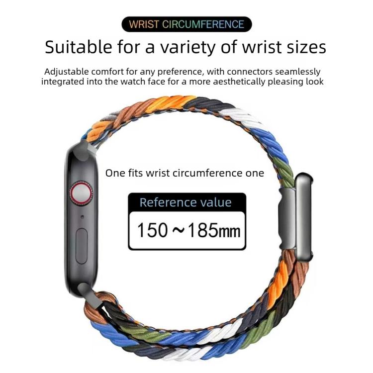 Pulseira de Relógio em Nylon Trançado com Fivela Magnética Estilo Moderno, Para Apple Watch 46mm / 49mm / 45mm / 44mm, Para Apple Watch 42mm / 41mm / 40mm / 38mm