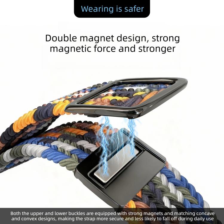 Pulseira de Relógio em Nylon Trançado com Fivela Magnética Estilo Moderno, Para Apple Watch 46mm / 49mm / 45mm / 44mm, Para Apple Watch 42mm / 41mm / 40mm / 38mm