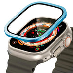 Película de Vidro Temperado com Moldura Metálica de Titânio para Relógio, Para Apple Watch Ultra 49mm