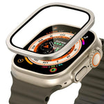 Película de Vidro Temperado com Moldura Metálica de Titânio para Relógio, Para Apple Watch Ultra 49mm