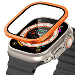 Película de Vidro Temperado com Moldura Metálica de Titânio para Relógio, Para Apple Watch Ultra 49mm