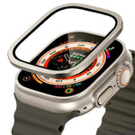 Película de Vidro Temperado com Moldura Metálica de Titânio para Relógio, Para Apple Watch Ultra 49mm