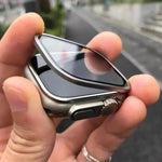 Película de Vidro Temperado com Moldura Metálica de Titânio para Relógio, Para Apple Watch Ultra 49mm