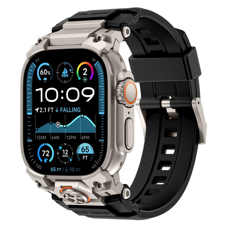 Pulseira de Relógio em Silicone com Armadura Metálica Personalizada, Para Apple Watch Ultra 3 / 2 / 1 49mm