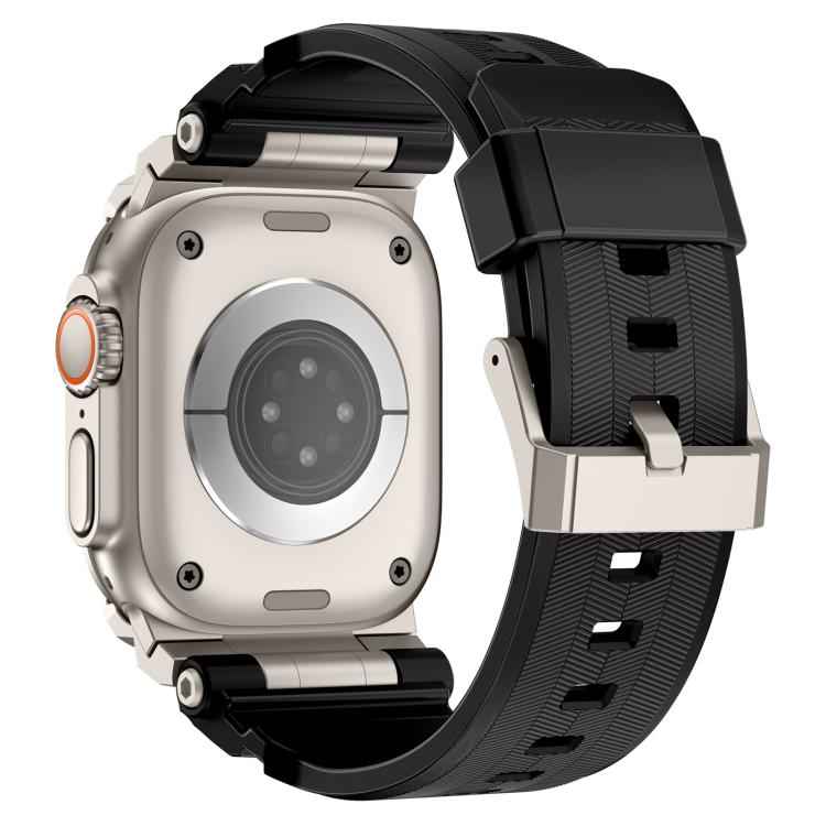 Pulseira de Relógio em Silicone com Armadura Metálica Personalizada, Para Apple Watch Ultra 3 / 2 / 1 49mm