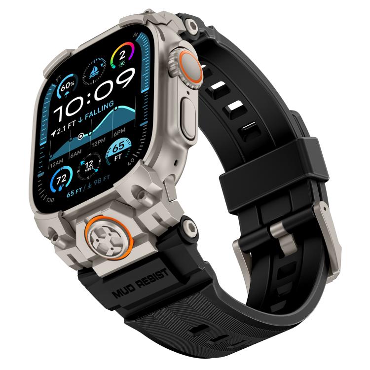 Pulseira de Relógio em Silicone com Armadura Metálica Personalizada, Para Apple Watch Ultra 3 / 2 / 1 49mm
