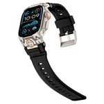 Pulseira de Relógio em Silicone com Armadura Metálica Personalizada, Para Apple Watch Ultra 3 / 2 / 1 49mm