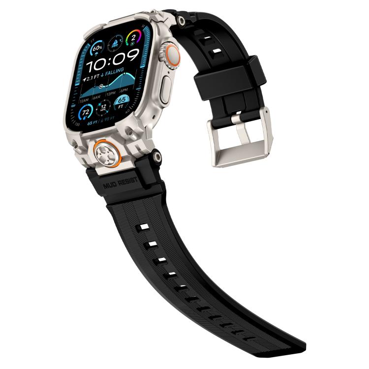 Pulseira de Relógio em Silicone com Armadura Metálica Personalizada, Para Apple Watch Ultra 3 / 2 / 1 49mm