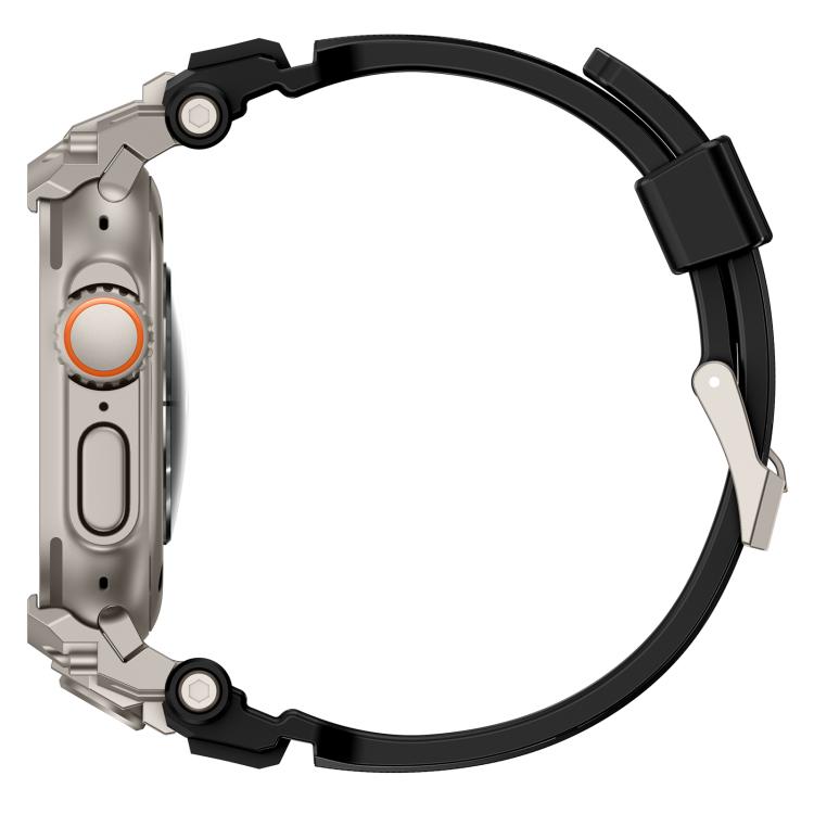 Pulseira de Relógio em Silicone com Armadura Metálica Personalizada, Para Apple Watch Ultra 3 / 2 / 1 49mm