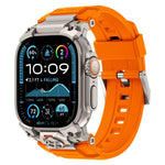 Pulseira de Relógio em Silicone com Armadura Metálica Personalizada, Para Apple Watch Ultra 3 / 2 / 1 49mm