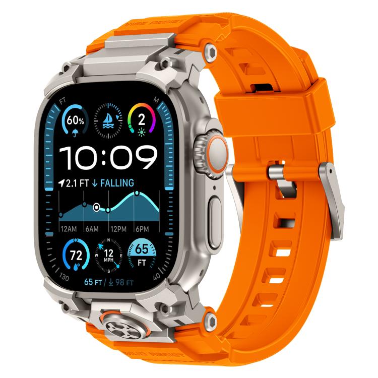 Pulseira de Relógio em Silicone com Armadura Metálica Personalizada, Para Apple Watch Ultra 3 / 2 / 1 49mm