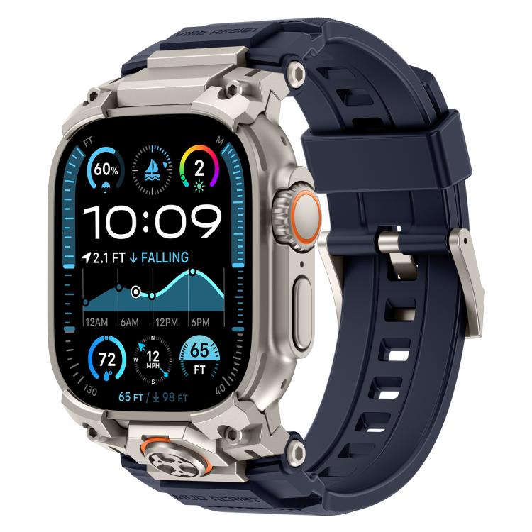Pulseira de Relógio em Silicone com Armadura Metálica Personalizada, Para Apple Watch Ultra 3 / 2 / 1 49mm