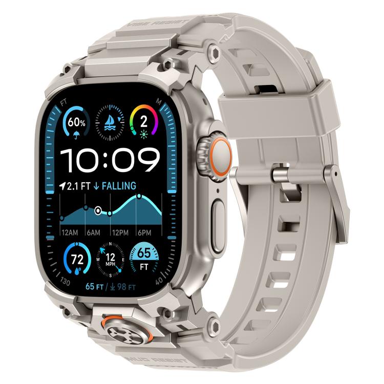 Pulseira de Relógio em Silicone com Armadura Metálica Personalizada, Para Apple Watch Ultra 3 / 2 / 1 49mm
