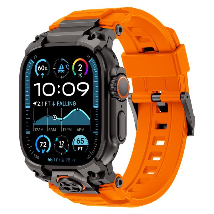 Pulseira de Relógio em Silicone com Armadura Metálica Personalizada, Para Apple Watch Ultra 3 / 2 / 1 49mm
