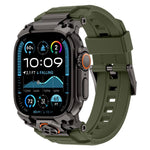 Pulseira de Relógio em Silicone com Armadura Metálica Personalizada, Para Apple Watch Ultra 3 / 2 / 1 49mm
