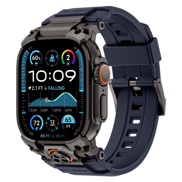 Pulseira de Relógio em Silicone com Armadura Metálica Personalizada, Para Apple Watch Ultra 3 / 2 / 1 49mm