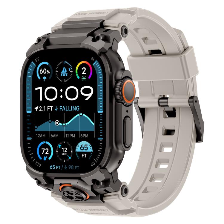Pulseira de Relógio em Silicone com Armadura Metálica Personalizada, Para Apple Watch Ultra 3 / 2 / 1 49mm