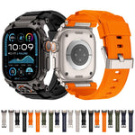 Pulseira de Relógio em Silicone com Armadura Metálica Personalizada, Para Apple Watch Ultra 3 / 2 / 1 49mm