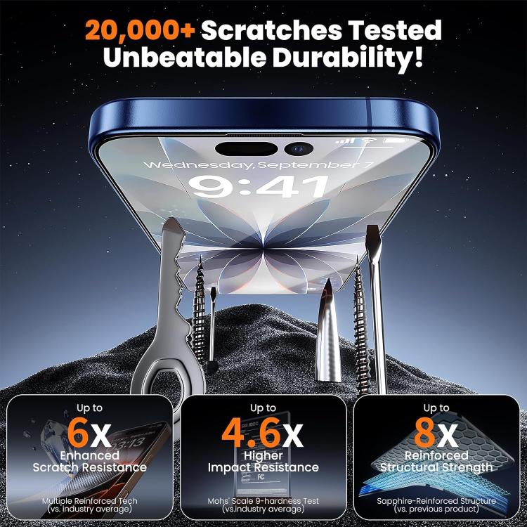 10pcs 0.18mm Ultra-Thin Ultrasonic HD Screen-Printed High-Aluminium Thick-Gel Tempered Glass Film, For iPhone 17e / 16e, For iPhone 17 Pro Max, For iPhone 17 Pro, For iPhone 17, For iPhone Air, For iPhone 16 Pro Max, For iPhone 16 Pro, For iPhone 16 Pl...